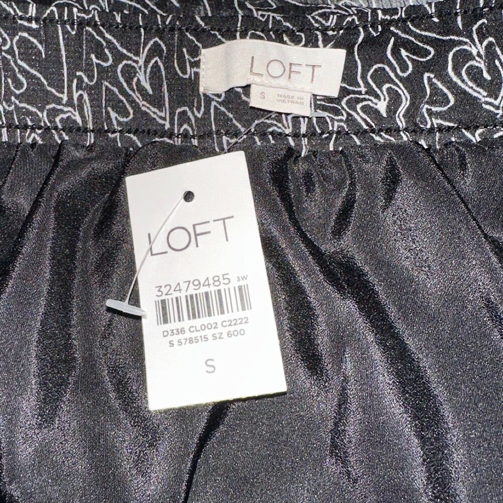 Loft Petite Heart Tiered Skirt Black Chiffon Romantic Small NWT - Picture 5 of 8